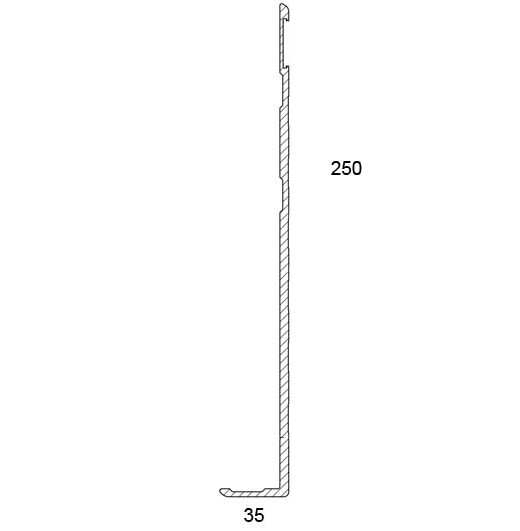 ALL KANTPROFIL 250 X 35 L=7900MM