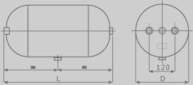 ILMASÄILIÖ 60L, 310 X 895, 4xM22