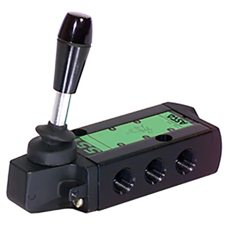 VENTIL 5/3, 1/4", ÅTERFJÄDRANDE